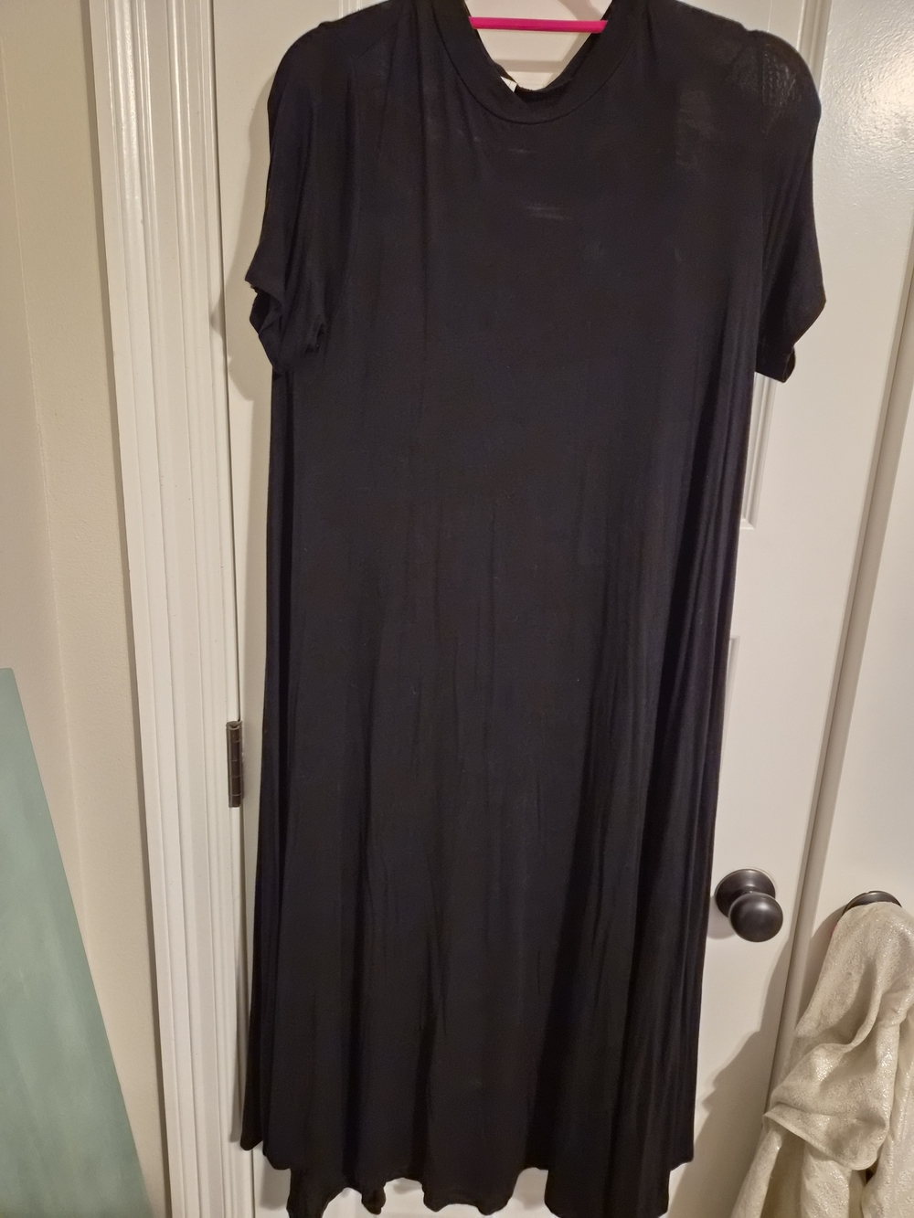​Urban Flamingo Black T Shirt Maxi Dress Short Sleeve Crew Neck Loungewear Large